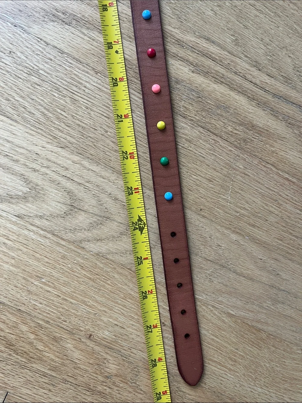 Gymboree Brown Leather Kids Belt with Colorful Studs